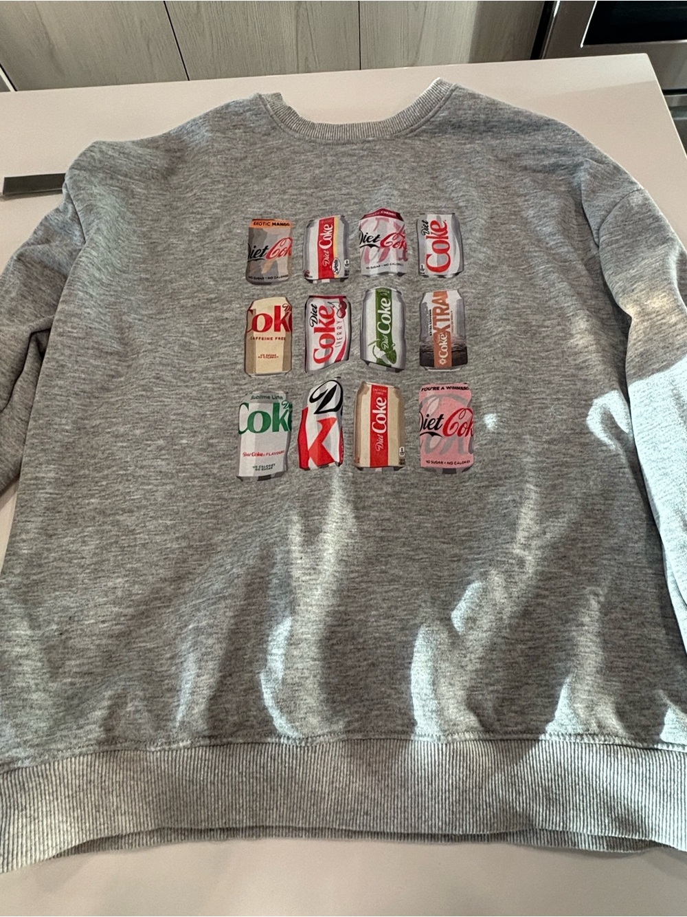 Gray Graphic Coca‑Cola Can Print Crewneck Sweatshirt - Unbranded